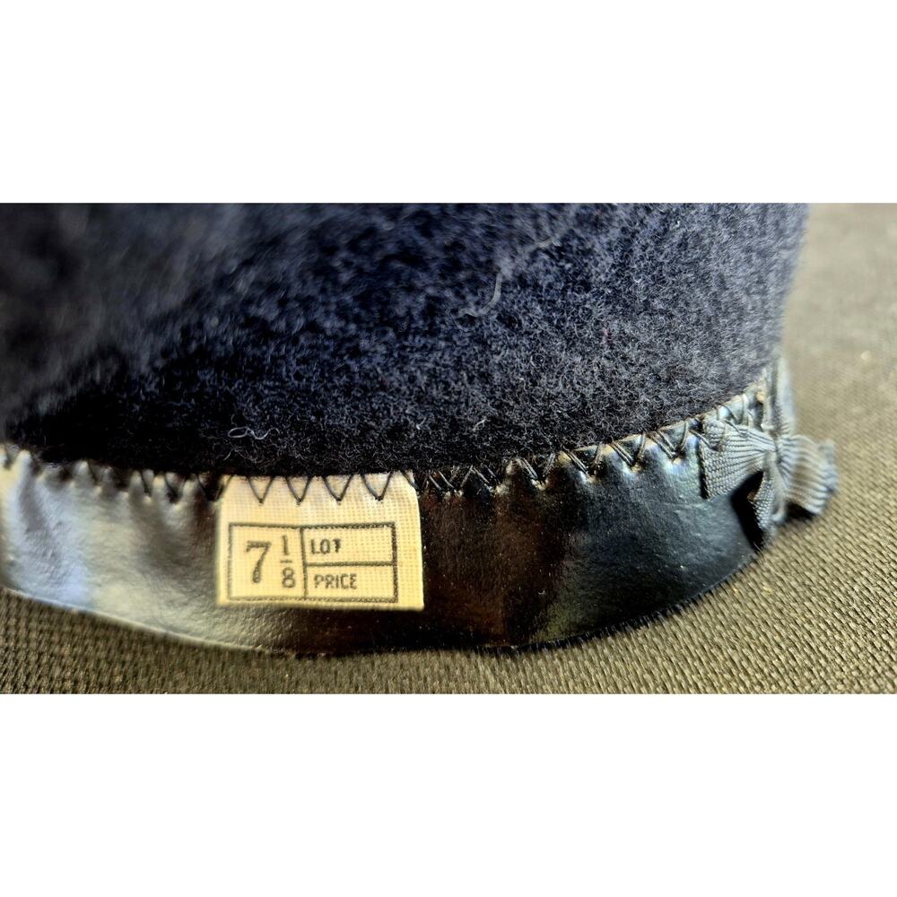 Vintage Beret De Luxe Black 100% Wool 10" WPL 10888 - Picture 7 of 9
